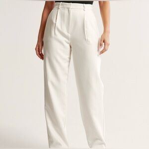 Abercrombie & Fitch Curve Love Sloane Tailored Pant White Stripe